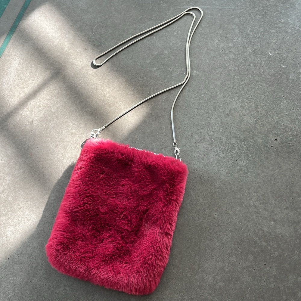 Rino & Pelle wine fur purse brand new